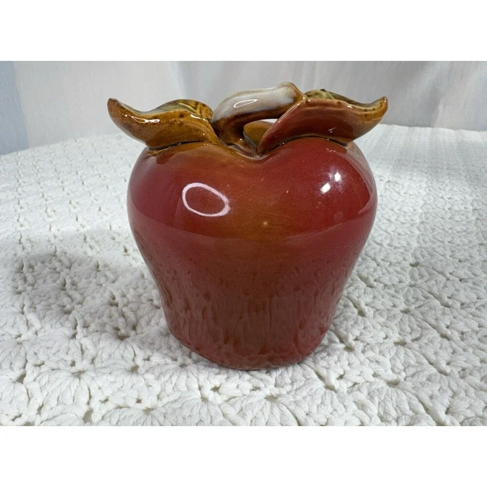 Vintage Ceramic Apple Kitchen Scrubbie Sponge or Soap Holder Scrubby glazed